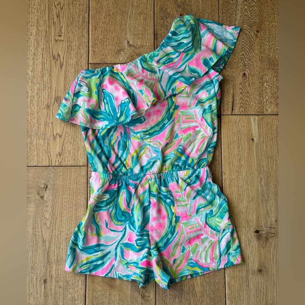 Lilly Pulitzer Girls Sansa One-shoulder Romper size XS 2-3 - Picture 2 of 7